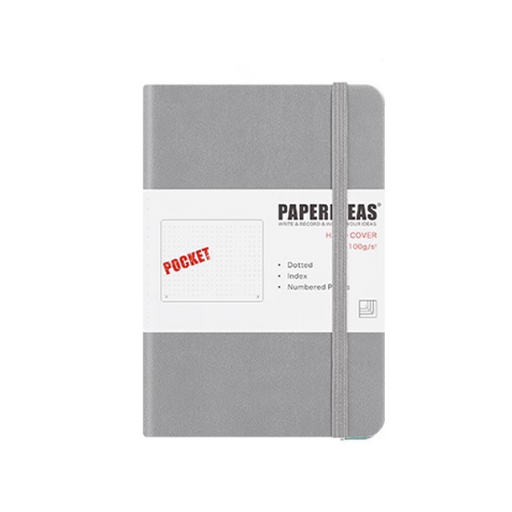Hardcover A6 Pocket Notebook Dotted - Gun Grey