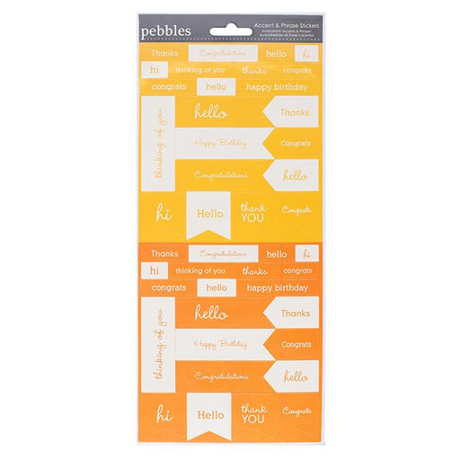 American Craft Pebbles Accent & Phrase Stickers - Honeycomb & Melon