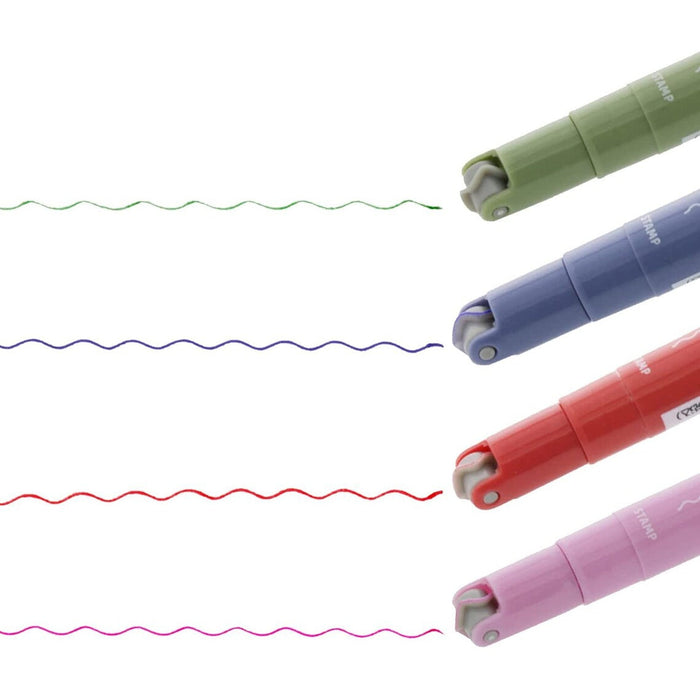 Cororo Roller Stamp Pen - Wavy Pink