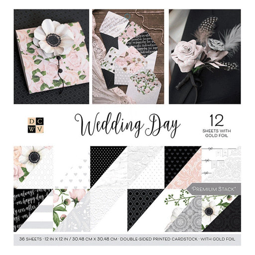 DCWV Wedding Day Collection - 12 Sheet With Gold Foil 12 x12