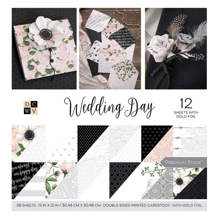 DCWV Wedding Day Collection - 12 Sheet With Gold Foil 12 x12