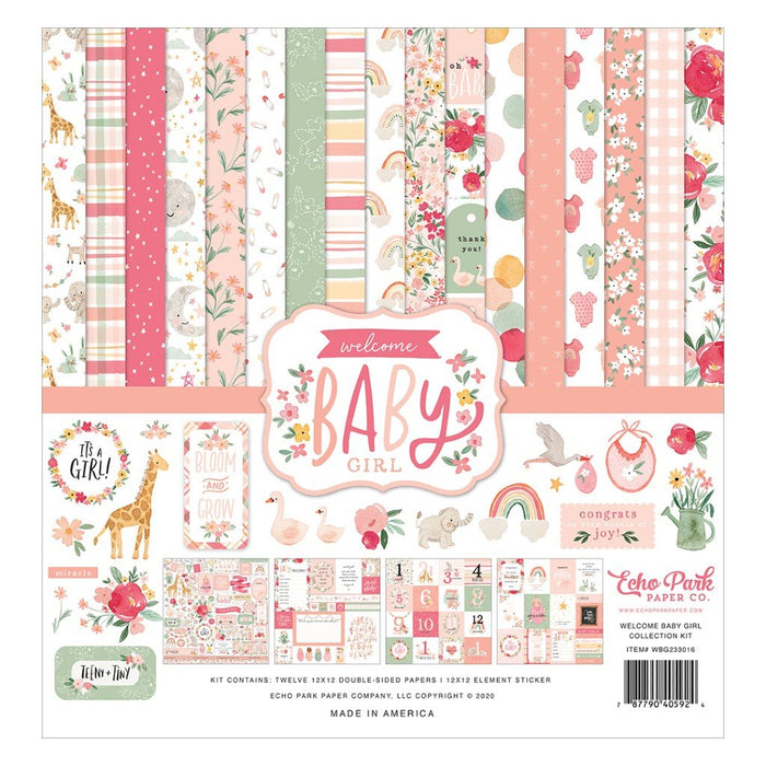 Echo Park Welcome Baby Girl Collection - 12 x 12 Collection Kit