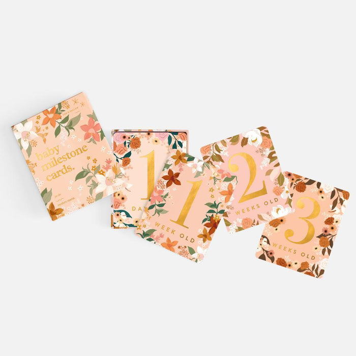 Fox & Fallow Baby Milestone Card Set - Floral