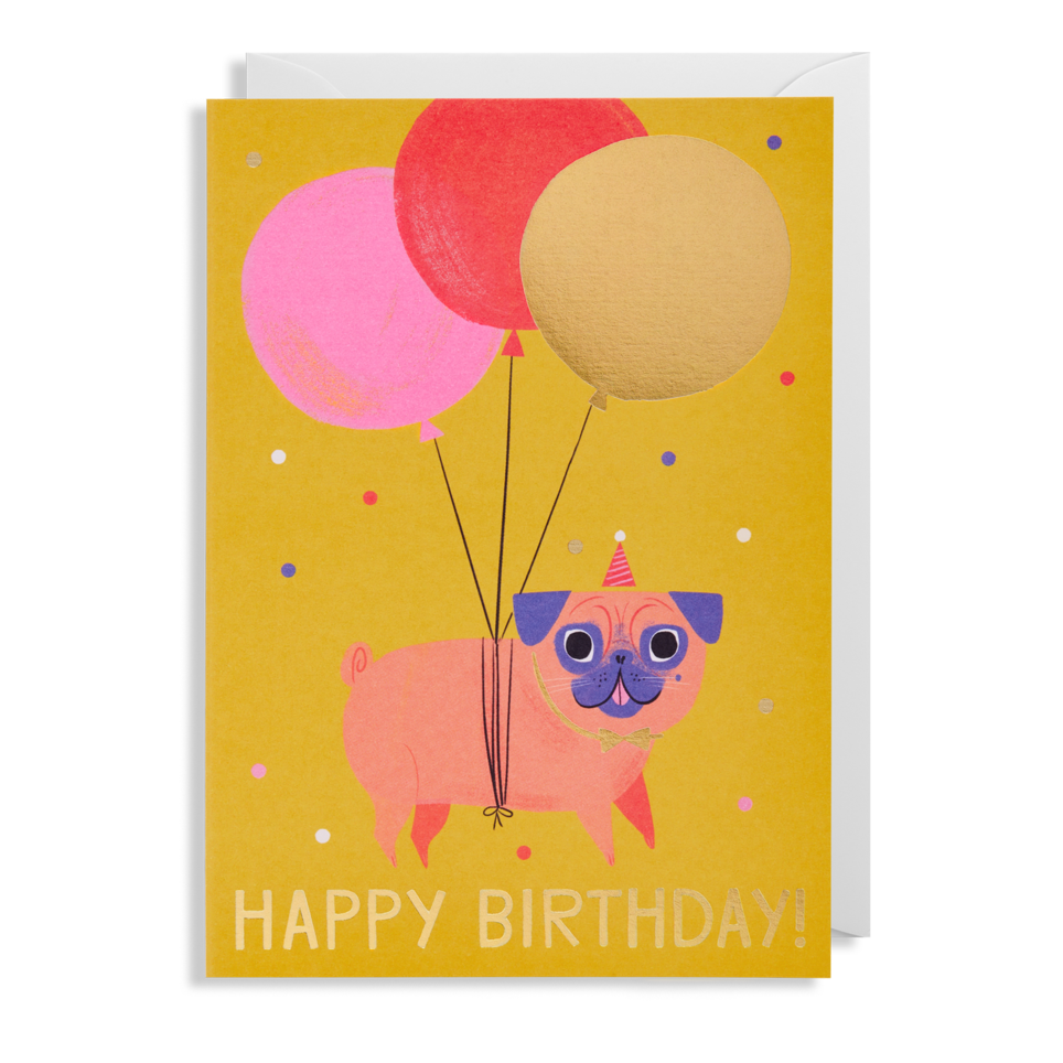 Greeting Card - Pug Birthday — PaperMarket