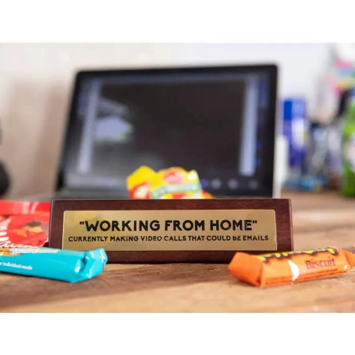 Wooden Desk Sign - Working From Home