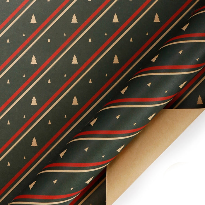 Gift Wrapping Paper Roll 5 Sheets - Christmas Stripes