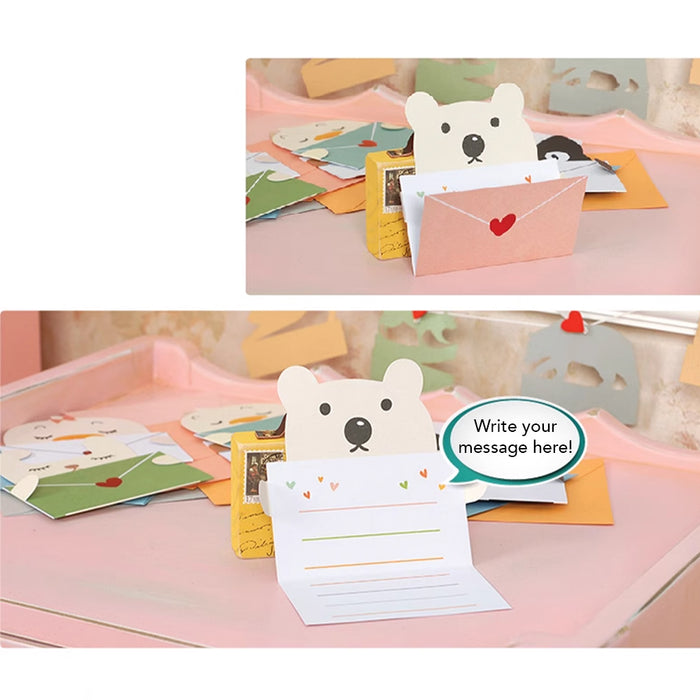 Mini Greeting Card - Envelope with Heart - White Dog