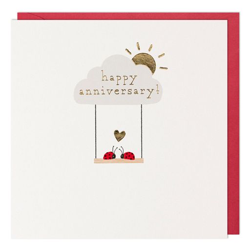 Greeting Card - Paperlink Anniversary Two Ladybirds