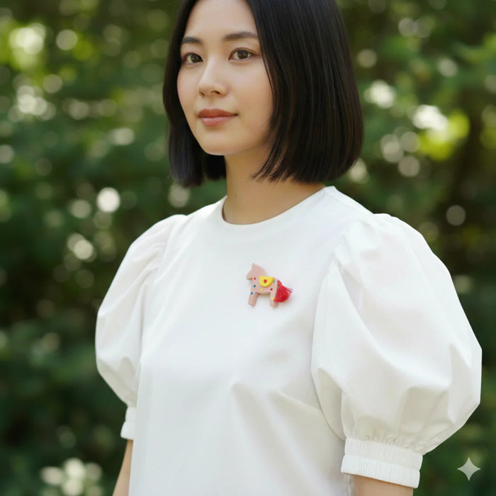 Horse Polkadot Brown Brooch