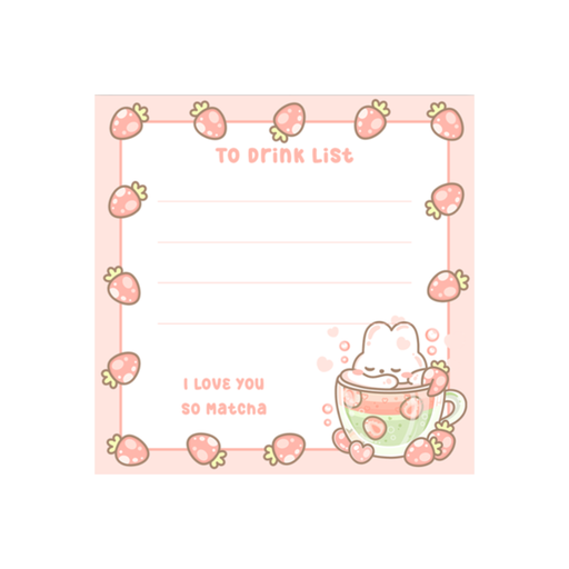 Seasons Drinks Spring Sticky Note Bunbun