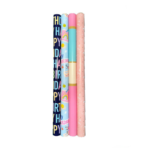 19th Anniversary Special - Gift Wrapping Paper Birthday Collection Bundle of 4