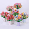 Greeting Card - 3D Best Wishes Carnation Vase