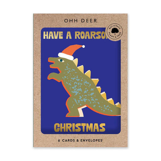 Greeting Card (Pack of 6) - Have A Roarsome Christmas