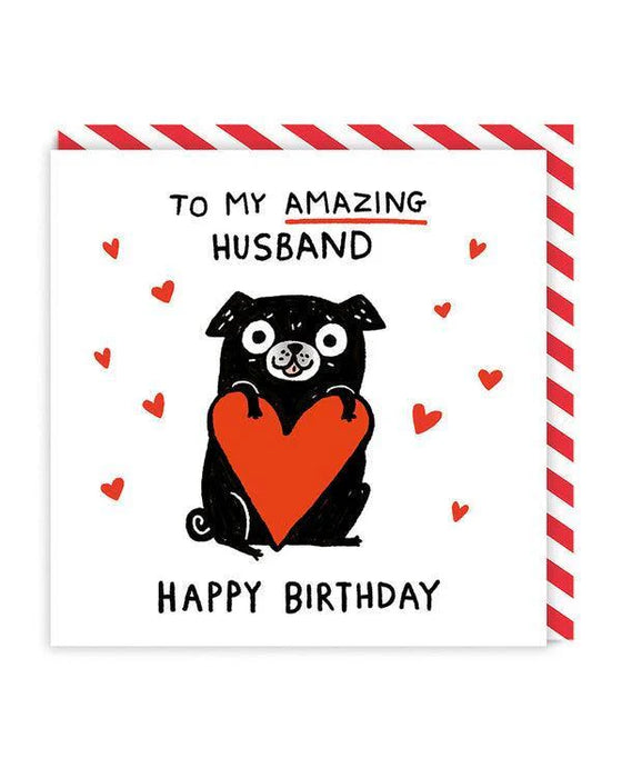 Greeting Card - Amazing Husband - Pug