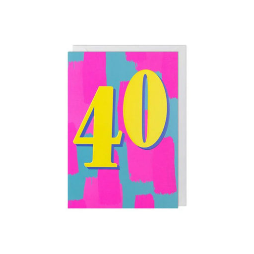 Greeting Card - Meraki Age 40 Birthday Neon