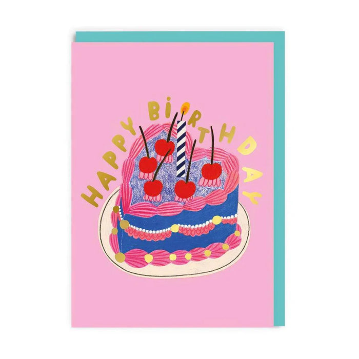 Greeting Card - Happy Birthday Heart Birthday cake