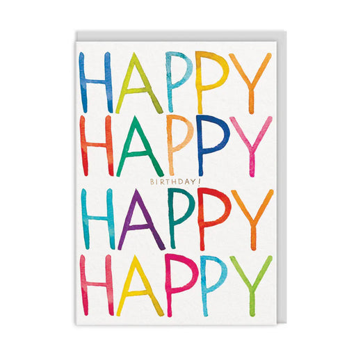 Greeting Card - Happy Birthday Rainbow Text (12381)