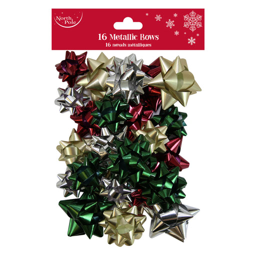 Christmas Metallic Bows Modern Mix (Pack of 16)