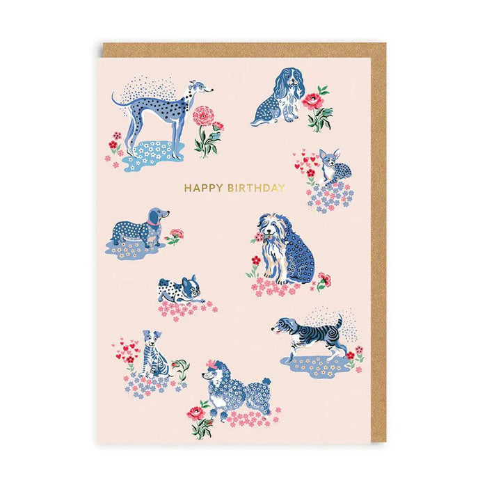 Greeting Card - Cath Kidson Happy Birthday Puppy Fields
