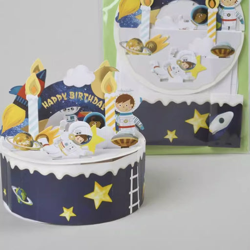 3D Greeting Card - Astronaut Cake