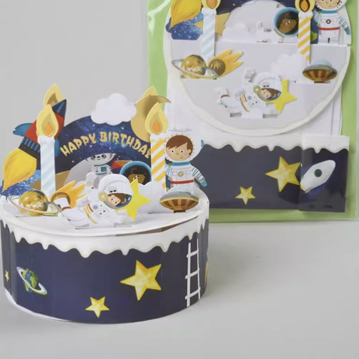3D Greeting Card - Astronaut Cake