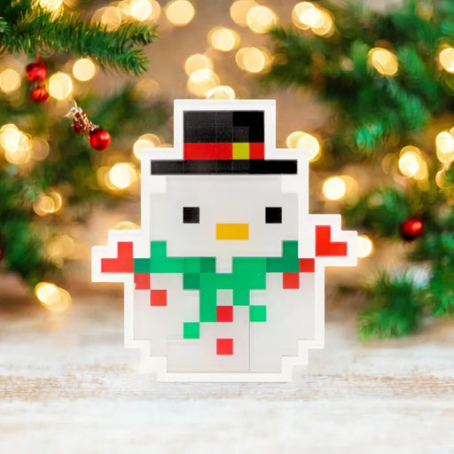 Christmas Pixel Art Magnet - Snowman