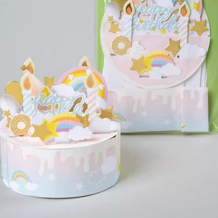 3D Greeting Card - Rainbow Cake