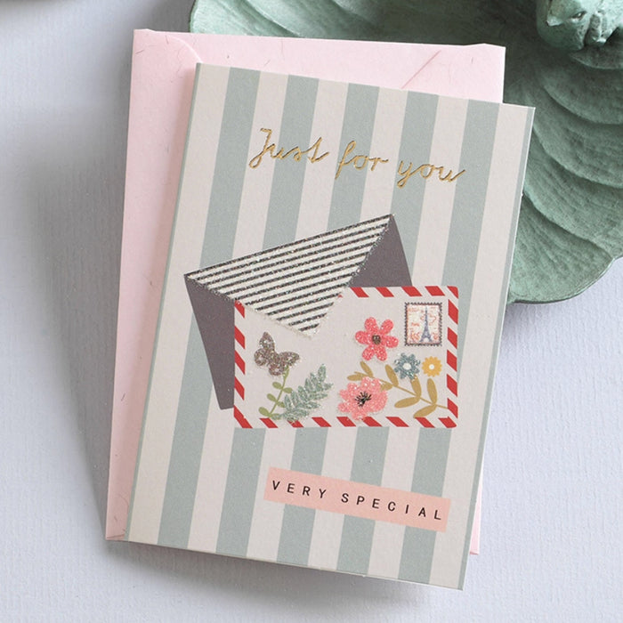 Mini Greeting Card - Striped Love Letters