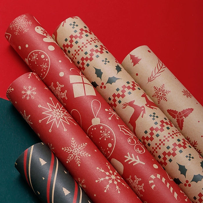 Gift Wrapping Paper Roll 5 Sheets - Little Christmas Houses