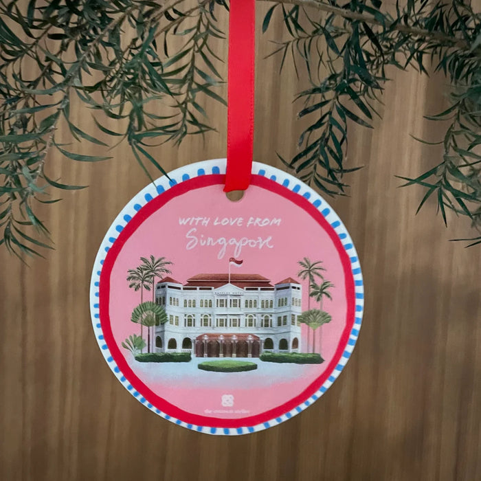 Christmas Ceramic Ornaments Singapore Icons - Raffles Hotel