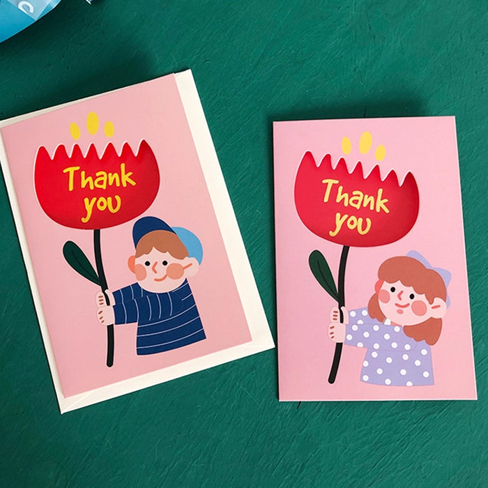 Greeting Card - Thank You Tulip - Girl