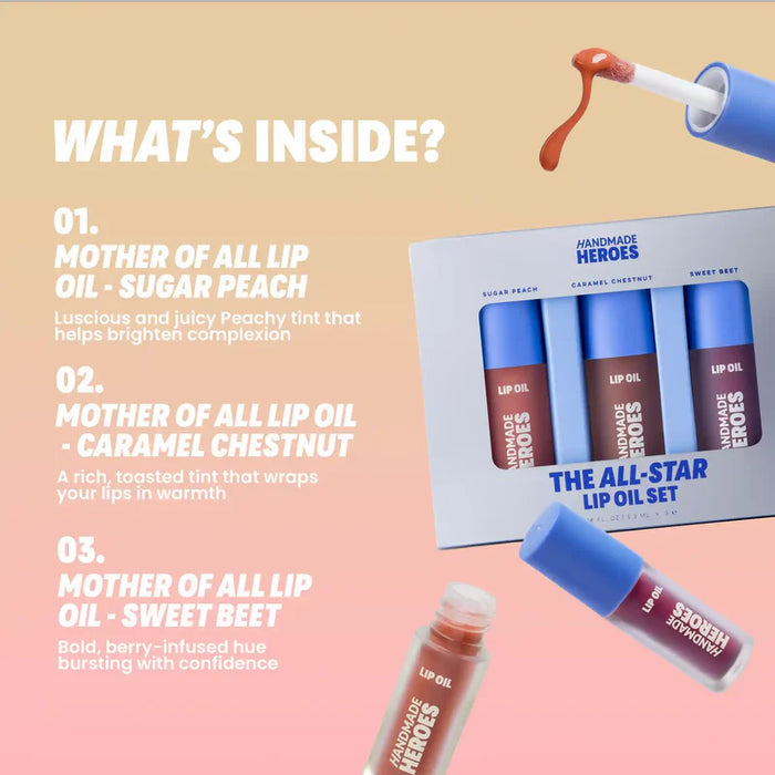 Handmade Heroes All-Star Lip Oil Trio Set