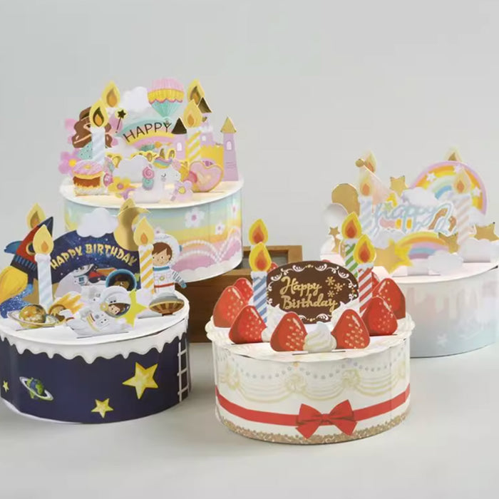 3D Greeting Card - Rainbow Cake