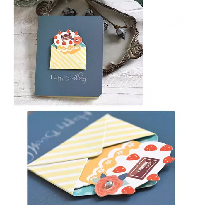 Mini Greeting Card - Happy Birthday - Cake