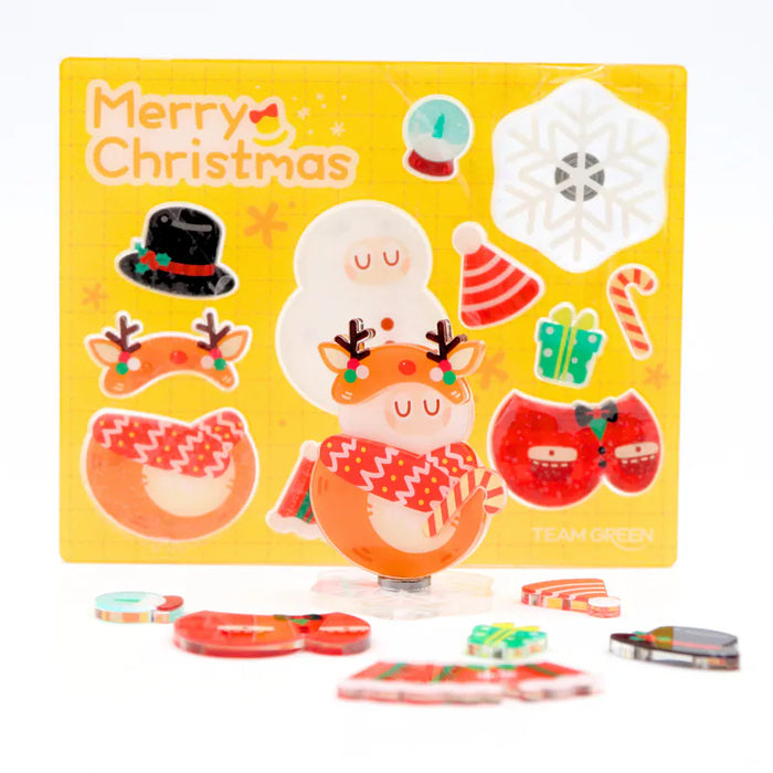 Christmas Magnetic Spinning Acrylic Standee - Dress-Up Snowman