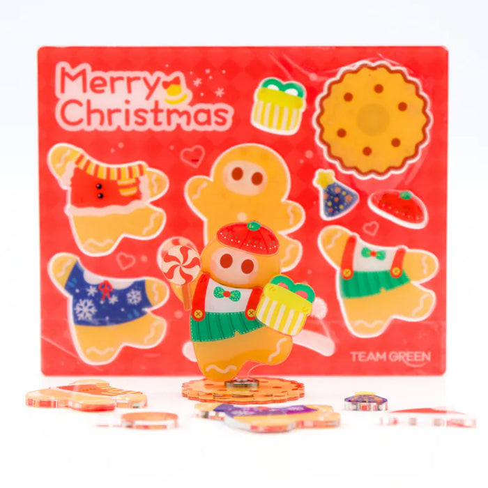 Christmas Magnetic Spinning Acrylic Standee - Dress-Up Gingerbread man
