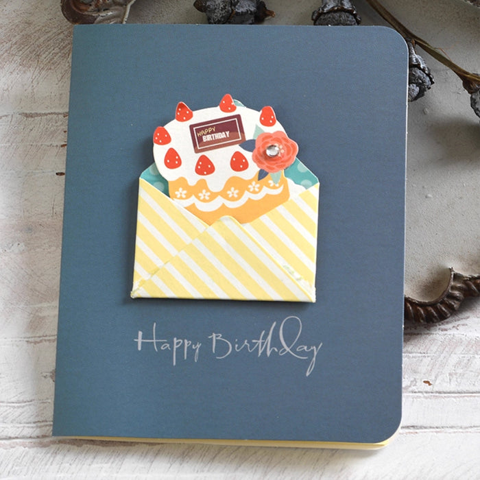 Mini Greeting Card - Happy Birthday - Cake