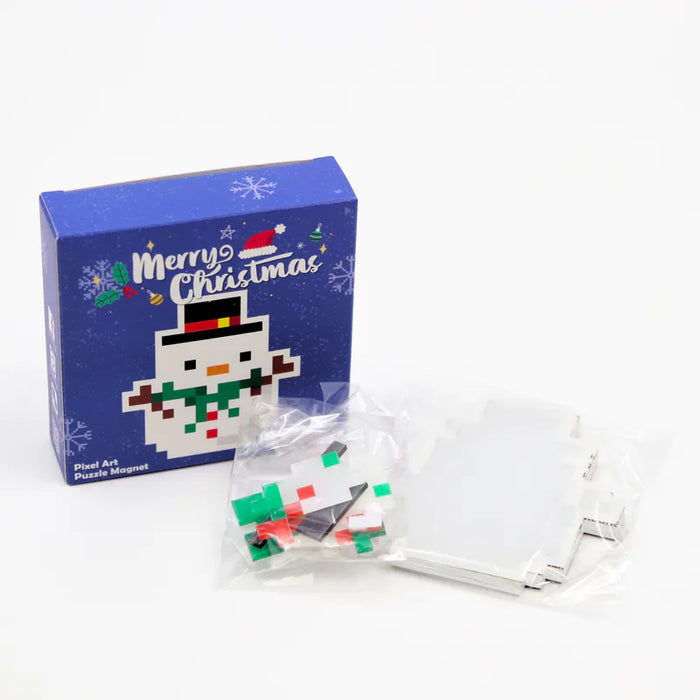 Christmas Pixel Art Magnet - Snowman