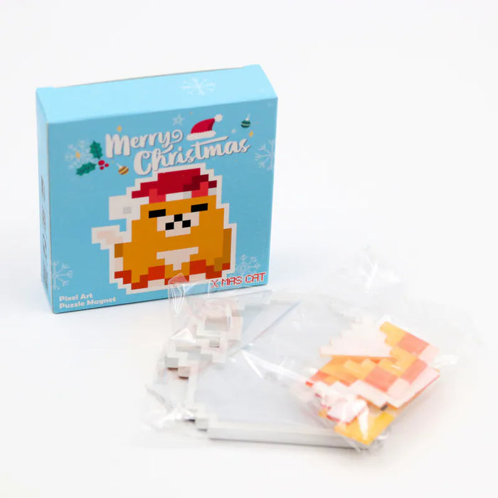 Christmas Pixel Art Magnet - Christmas Cat