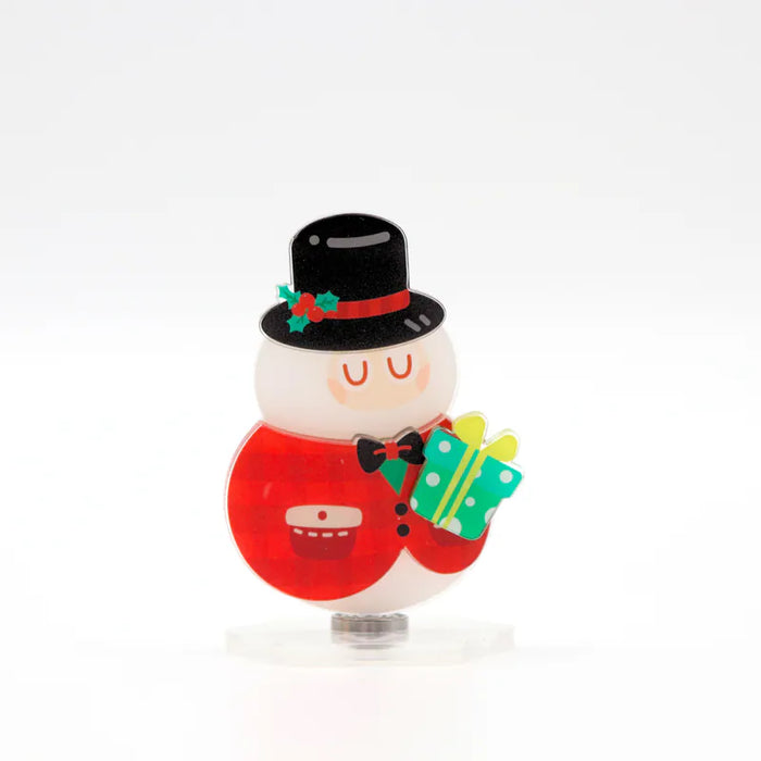 Christmas Magnetic Spinning Acrylic Standee - Dress-Up Snowman