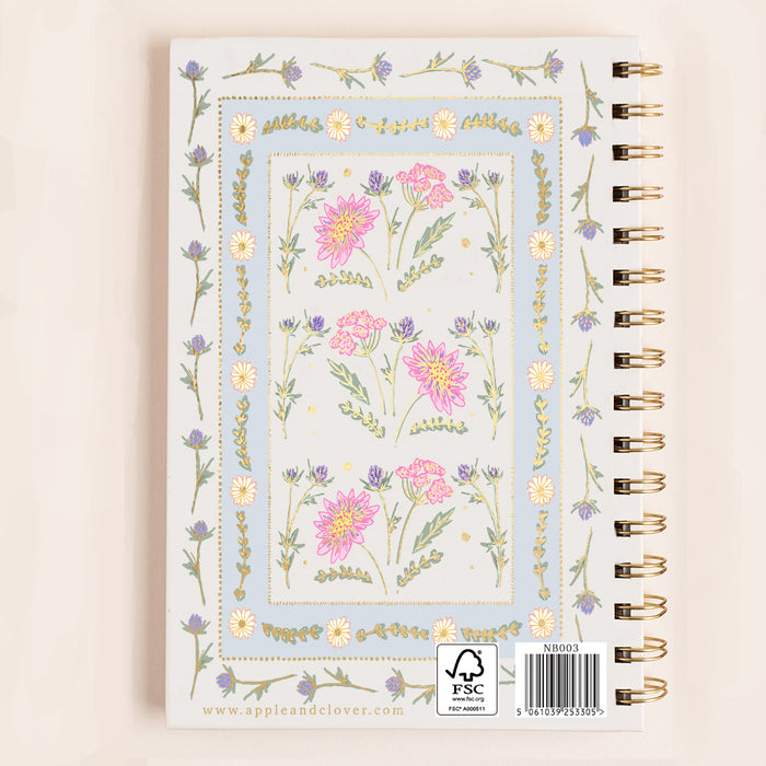 Notebook Cream Flower Border