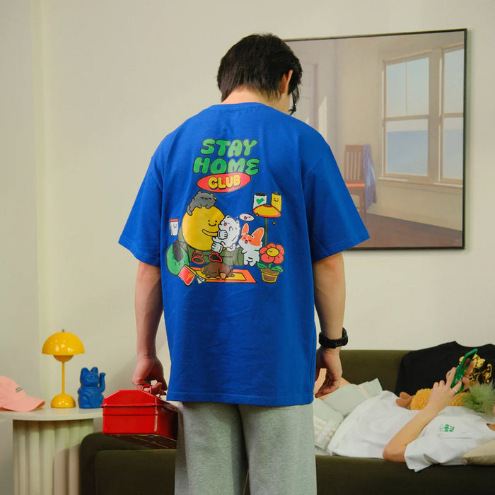 Stay Home Club Tee - Blue S