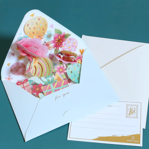 Greeting Card - Pop Up Flowers and Balloon