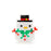 Christmas Pixel Art Magnet - Snowman