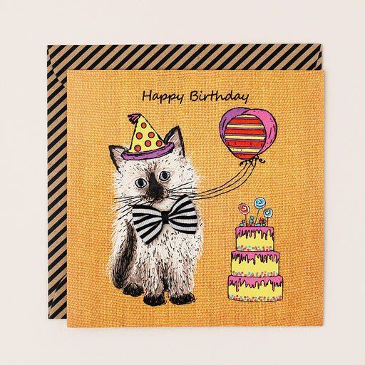 Greeting Card - Kaleidoscope Bday Fluffy Kitten