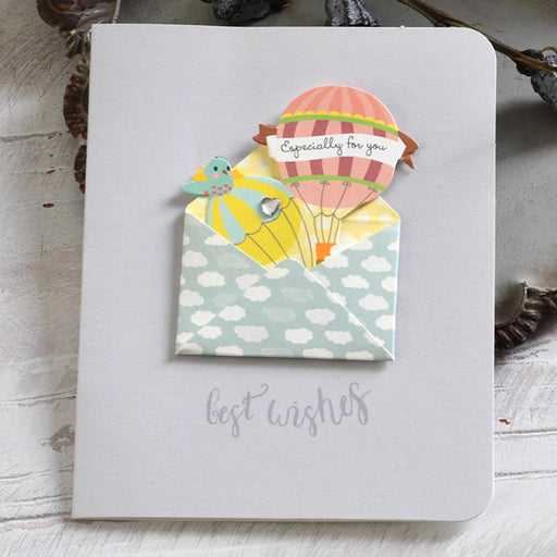 Mini Greeting Card - Best Wishes - Hot Air Balloon