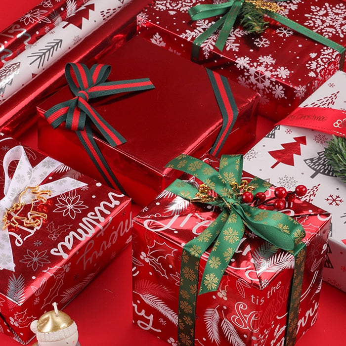 Gift Wrapping Paper Roll - Silver Foil Snowflakes