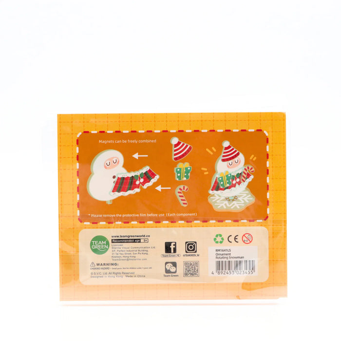 Christmas Magnetic Spinning Acrylic Standee - Dress-Up Snowman