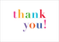 Notecard (Pack of 8) - Thank You Colourful Notecard (Box of 8) - Thanks