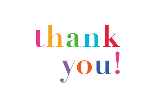Notecard (Pack of 8) - Thank You Colourful Notecard (Box of 8) - Thanks